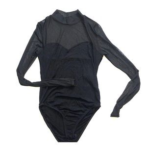 Black mesh bodysuit